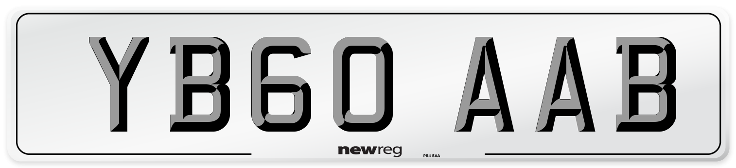 YB60 AAB Number Plate from New Reg
